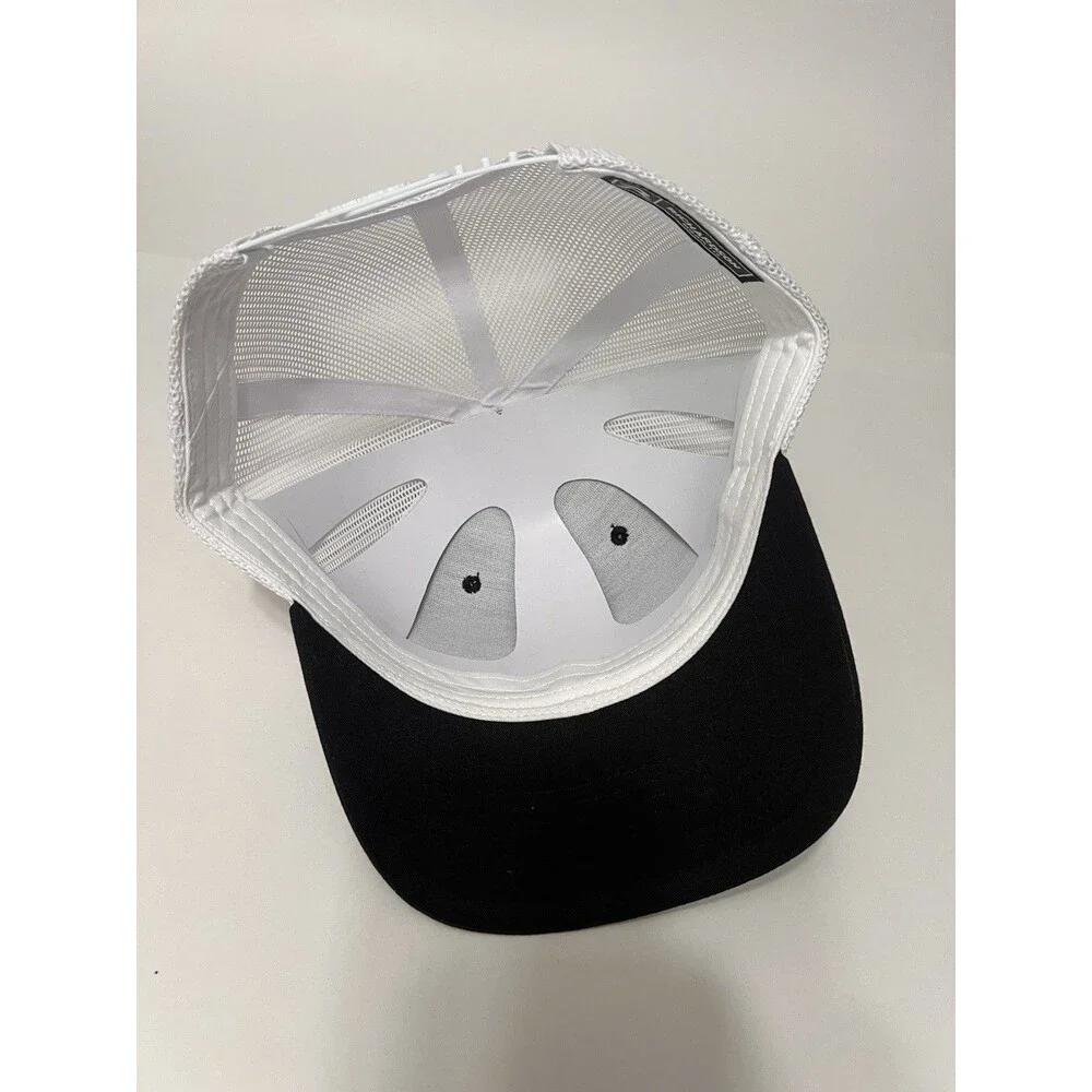 Snap-On Richardson 112 Mesh Back Trucker Hat Brown Leather Patch Black/White NWT